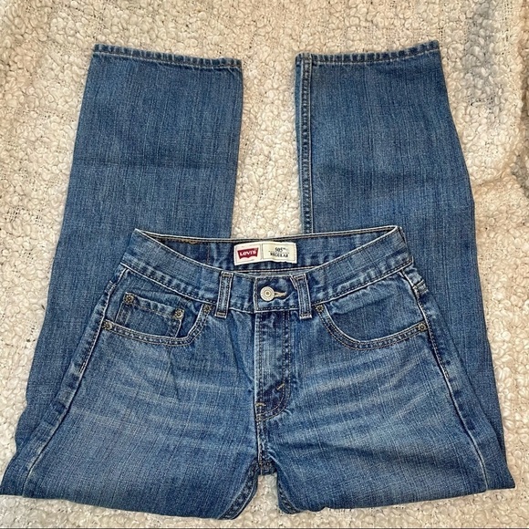 Levi’s 505 Regular Medium Wash Straight Leg Jeans - Picture 1 of 6